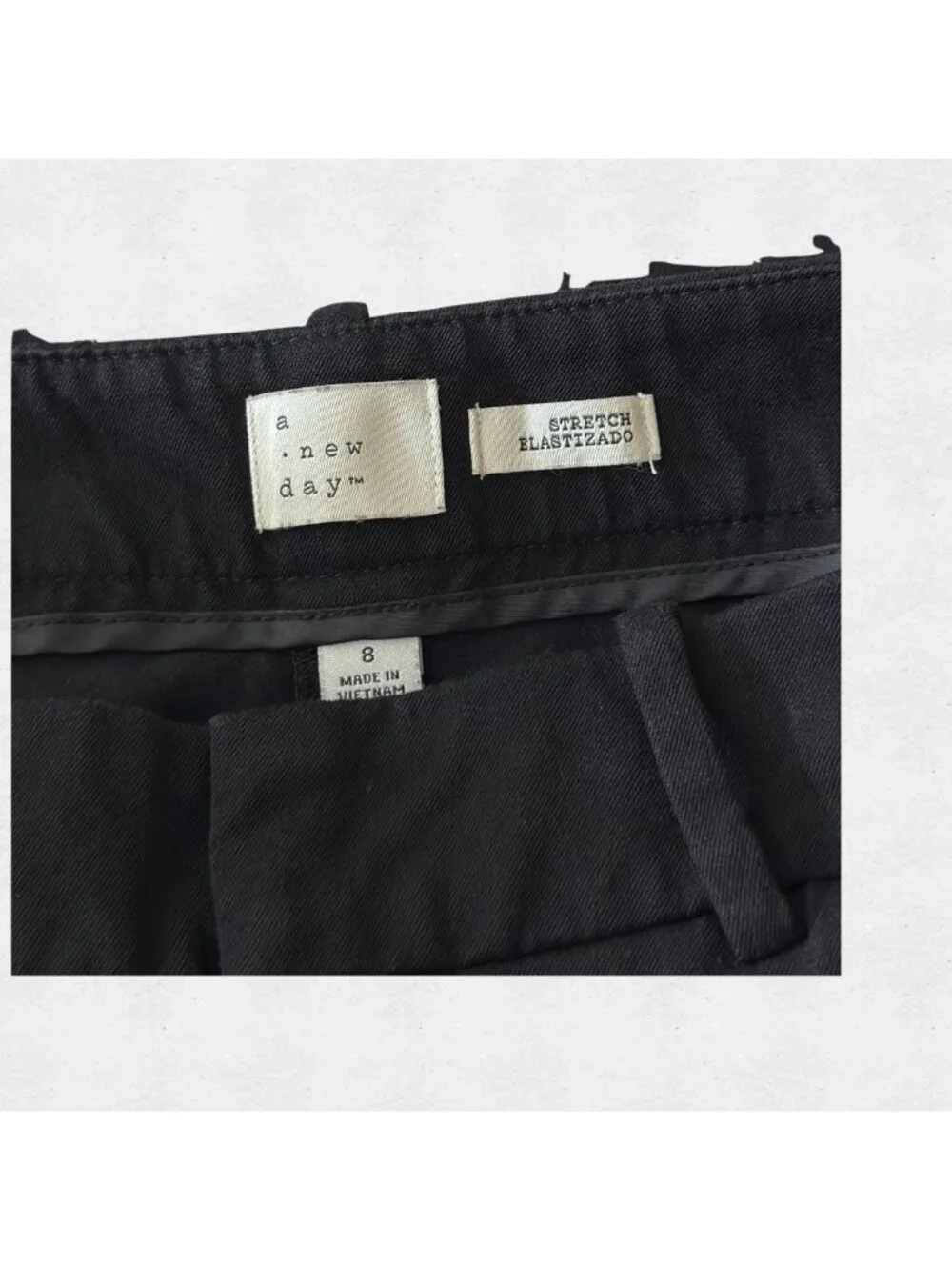 Black Dressy Flared Office Slacks Size 8 Business Casual Stretch Work Pants